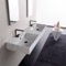 Marble Design Ceramic Wall Mounted or Vessel Double Sink With Counter Space